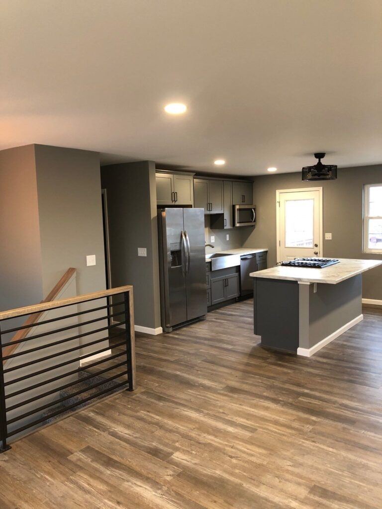 Rebuilt kitchen interior after a house fire — insurance reconstruction by Brunaugh Construction & Design
